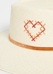 Freya Hand Embroidered Heart Hat