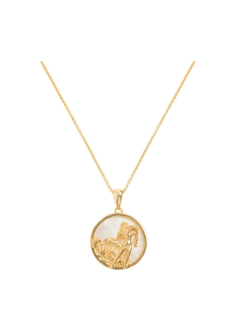 Freya Rose Aquarius, Gold Zodiac Necklace - Gold