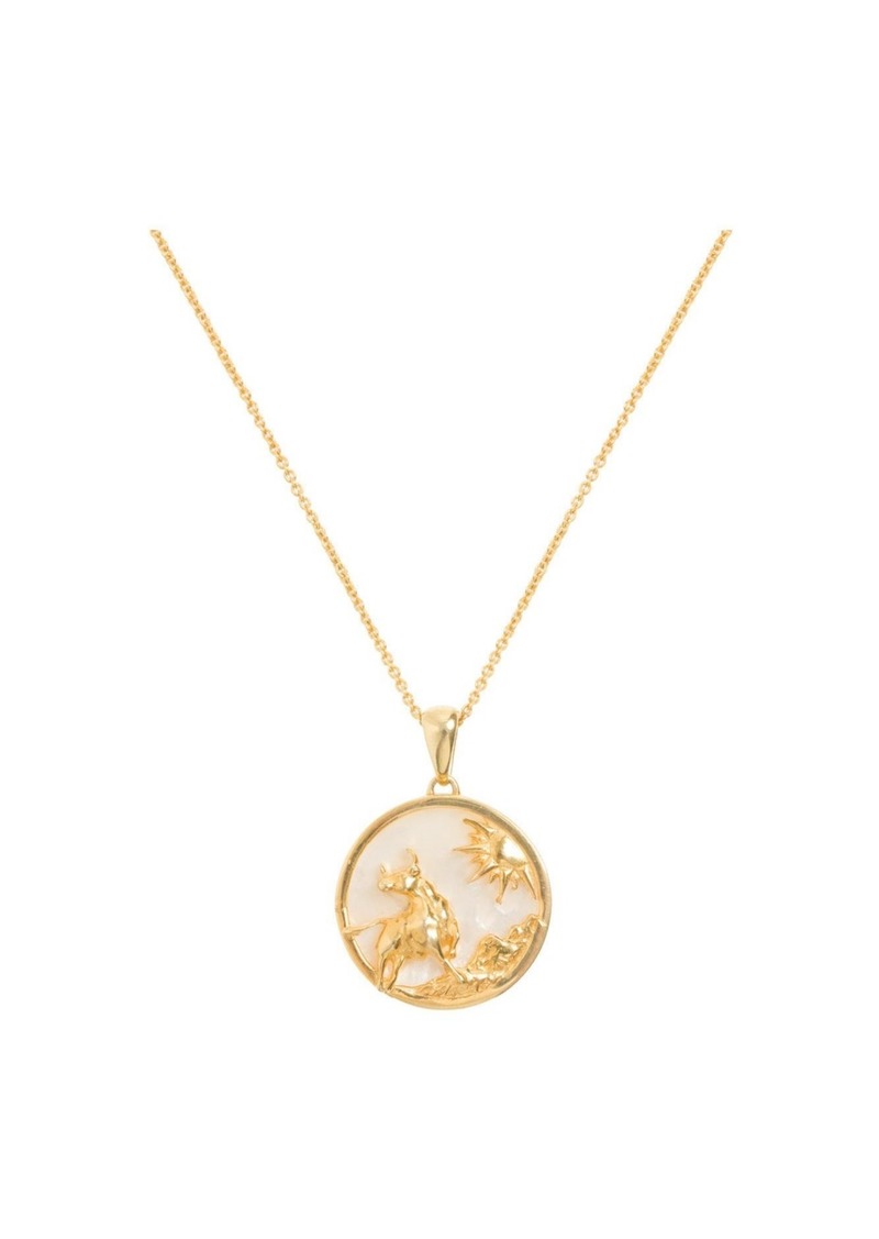 Freya Rose Taurus, Gold Zodiac Necklace - Gold