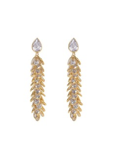 Freya Gold Crystal Long Drops Earrings - Gold