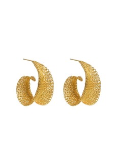 Freya Gold Weave Curled Hoops - Gold