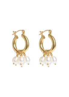 Freya Mini Hoops With Detachable Pearls Earrings - Gold
