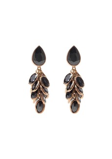 Freya Petite Black And Rose Gold Crystal Drops Earrings - Black
