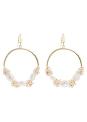 Freya Seed and Baroque Pearl Large Hoops - Gold