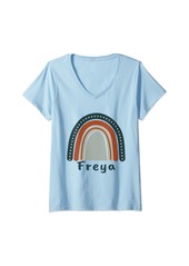 Womens Freya T-Shirt Freya Name Birthday Shirt Gift Personalized V-Neck T-Shirt