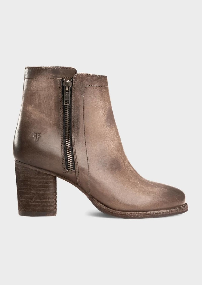 Frye Addie Double Zip Ankle Boot In Stone