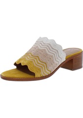 Frye Cindy Wave Mule Womens Leather Scalloped Mule Sandals