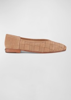 Frye Claire Woven Suede Ballerina Flats