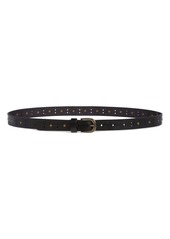Frye 25mm Perforated Leather Belt in Tan /Antique Brass at Nordstrom Rack