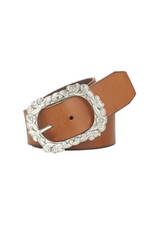 Frye 45mm Smooth Panel with Floral Buckle - Honey