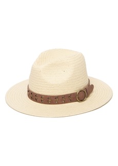 Frye Buckle Straw Fedora in Natural at Nordstrom Rack