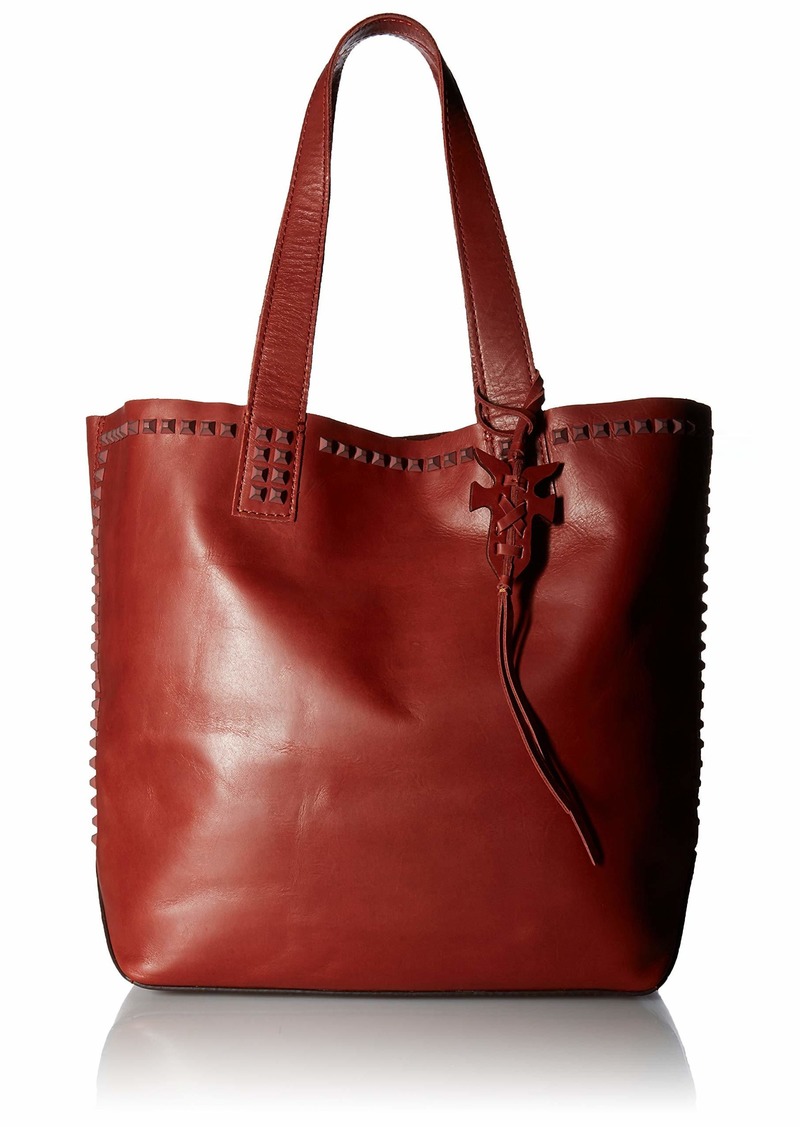FRYE Carson Mono Stud Tote red clay