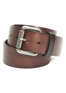 Frye Etched Stripe Leather Belt