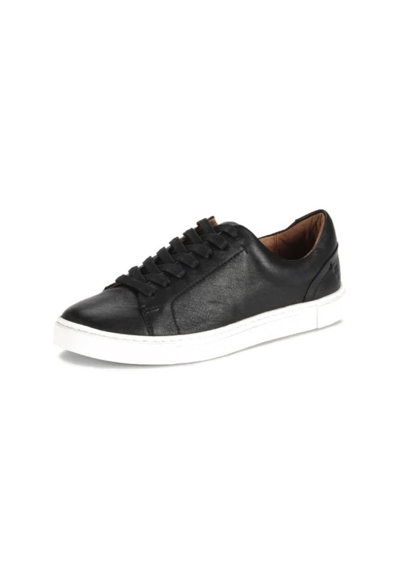 Frye Ivy Low Lace Sneakers for Women Crafted from Soft Vintage Italian Leather with Removable Molded Footbed Leather Lining and Contrast White Rubber Outsoles Black - M