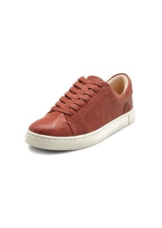 Frye Ivy Low Lace Sneakers for Women Crafted from Soft Vintage Italian Leather with Removable Molded Footbed Leather Lining and Contrast White Rubber Outsoles Cognac - M