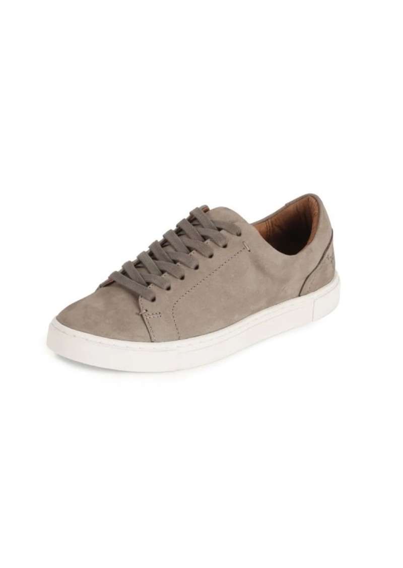 Frye Ivy Low Lace Sneakers for Women Crafted from Soft Vintage Italian Leather with Removable Molded Footbed Leather Lining and Contrast White Rubber Outsoles Grey - M