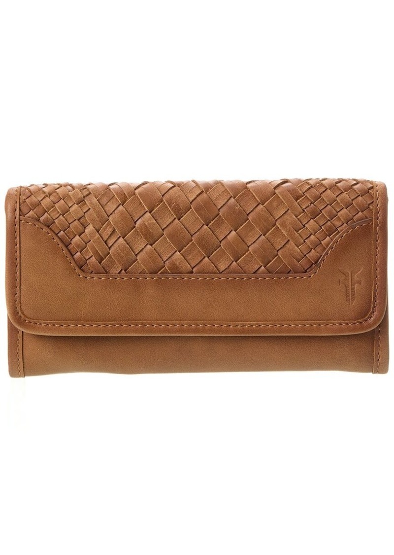 Frye Melissa Basket Woven Leather Wallet