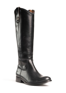 Frye Melissa Button Zip Riding Boot in Black - Sandy at Nordstrom Rack
