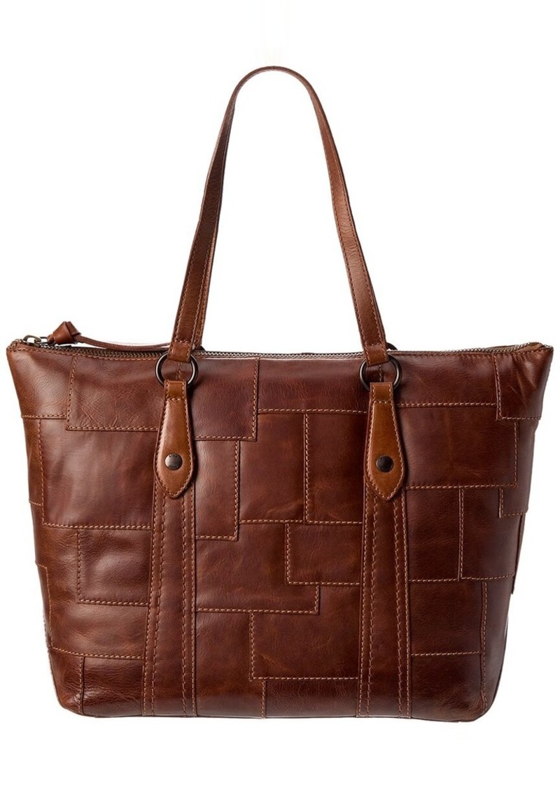 Frye Melissa Patchwork Zip Leather Shopper Tote