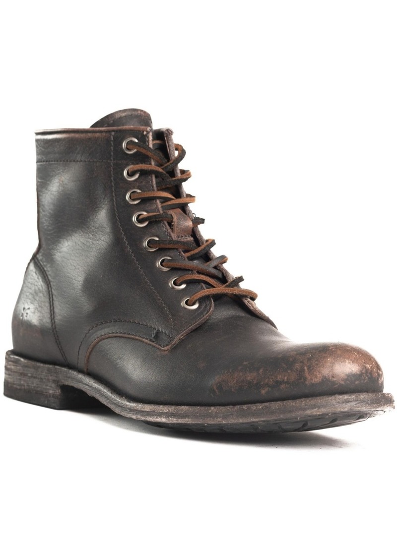 Frye Men's Tyler Lace-up Boots - Black Distressed Leather