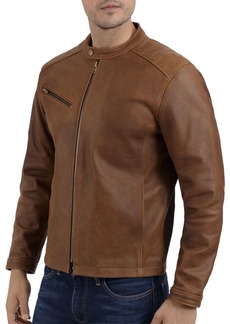 Frye Modern Caf� Regular Fit Leather Racer Jacket