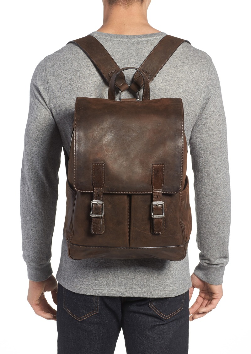 frye oliver leather backpack