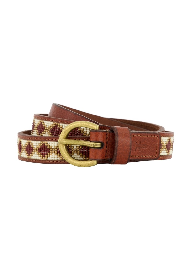 Frye Women's 20mm Beaded Leather Belt - Tan