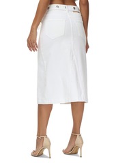 Frye Women's Belted Denim Pencil Skirt - White