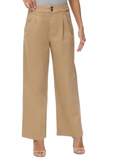 Frye Women's Buckle-Back Pleated High-Rise Pants - Tannin