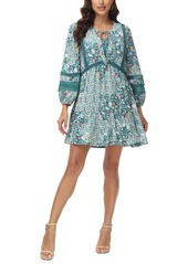 Frye Women's Dahlia Printed Lace-Trim Babydoll Dress - Meadowbrooke