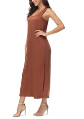 Frye Women's Lela Satin Scoop-Neck Side-Slit Tank Dress - Brown Out