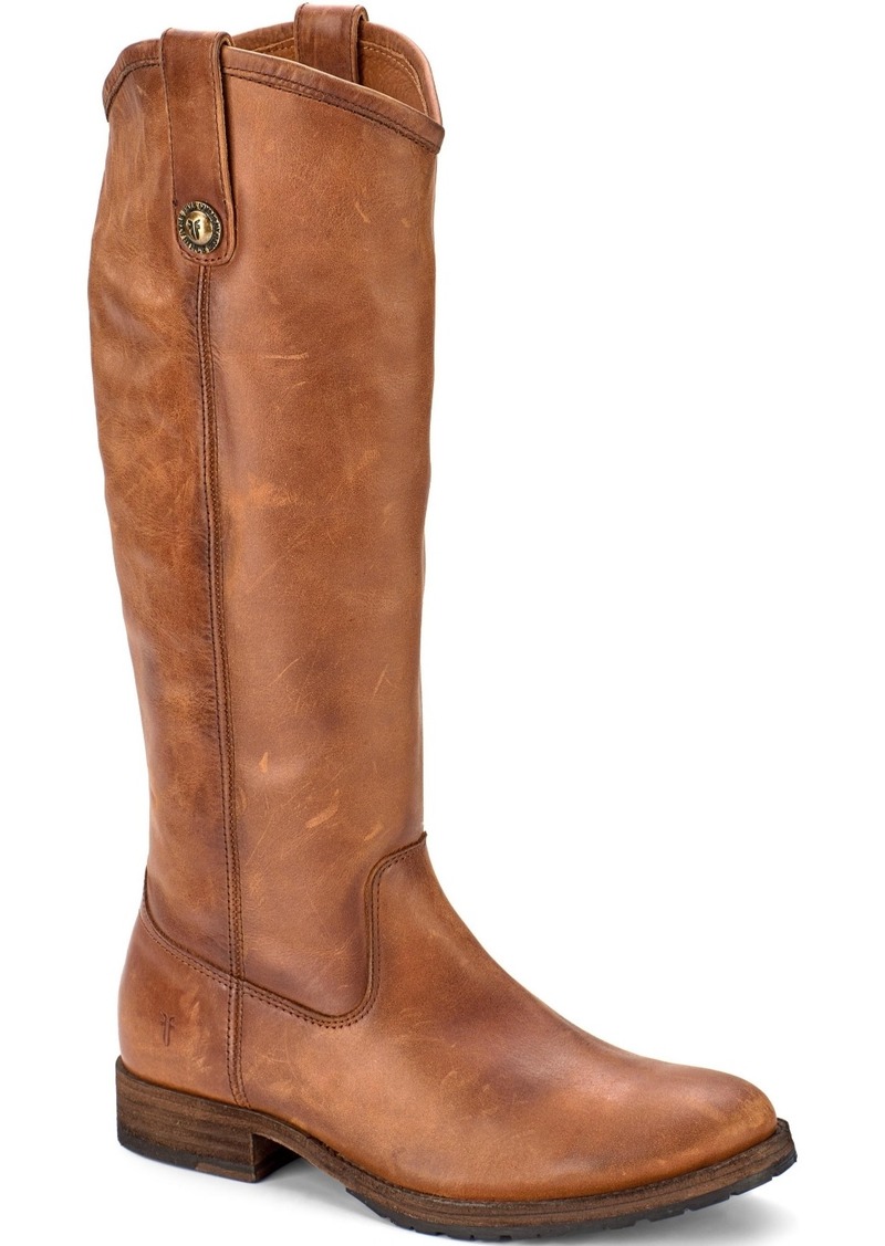 Frye Women's Melissa Western Knee High Leather Boots - Cognac Leather