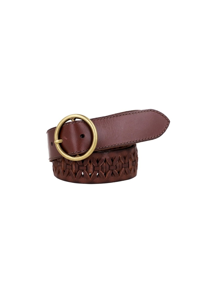 Frye Women's Woven Leather Belt - Brown