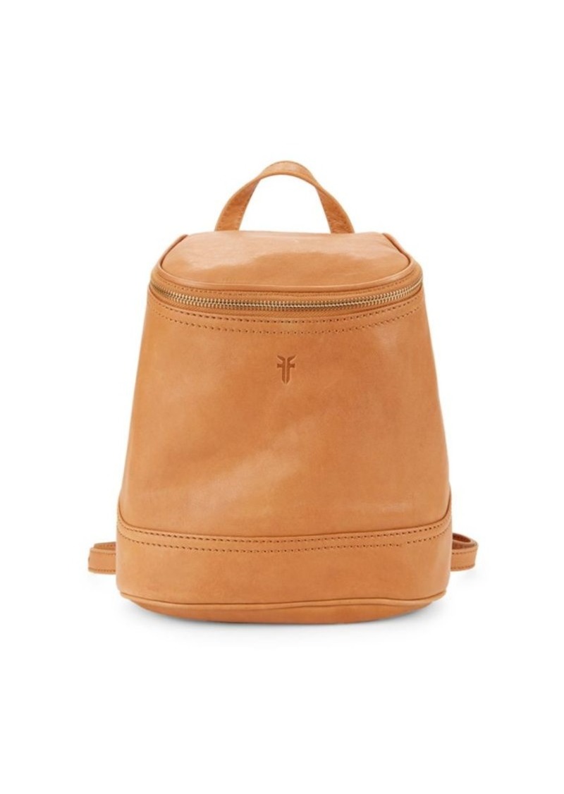 zip top leather backpack