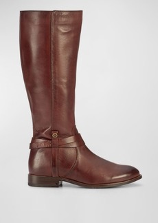 Frye Melissa Leather Belted Tall Riding Boots