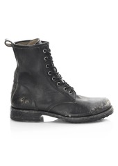 Frye Veronica Distressed Leather Combat Boots