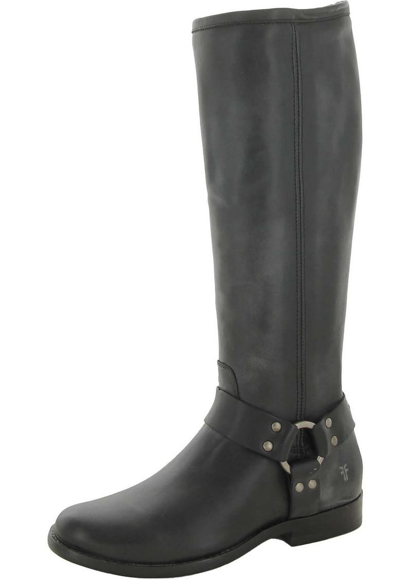 Frye Womens Faux Leather Harness Knee-High Boots