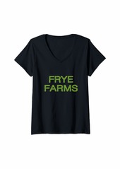 Womens FRYE Farms Squad Family Reunion Last Name Team V-Neck T-Shirt