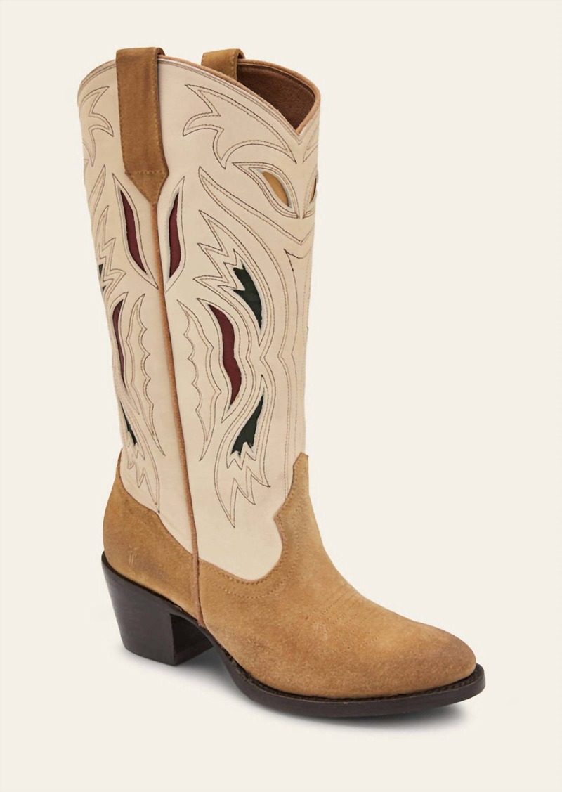 Frye Women's Shelby Deco Stitch Boots In White Multi