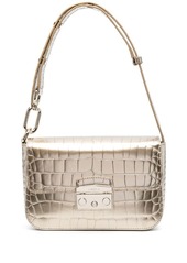 Furla crocodile-embossed leather shoulder bag