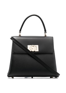 Furla engraved-logo leather tote bag