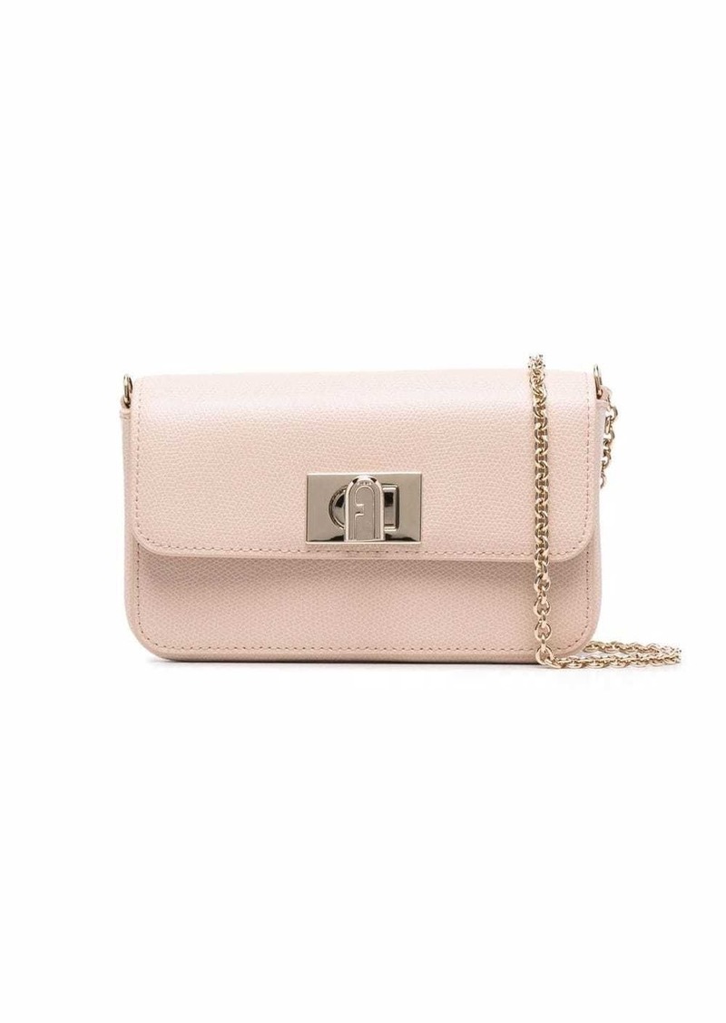 Furla foldover leather satchel bag