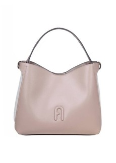 FURLA HOBO BAG IN LEATHER AND FABRIC