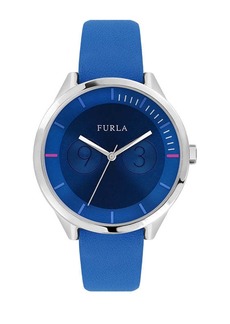 Furla Women's Metropolis Blue Dial Calfskin Leather Watch