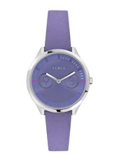 Furla Women's Metropolis Lillac Dial Calfskin Leather Watch