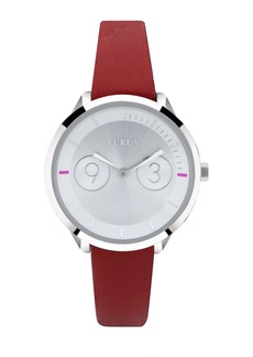 Furla Women's Metropolis Silver Dial Calfskin Leather Watch