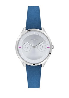 Furla Women's Metropolis Silver Dial Calfskin Leather Watch