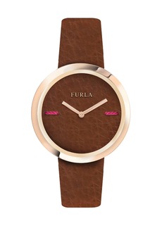 Furla Women's My Piper Brown Dial Calfskin Leather Watch