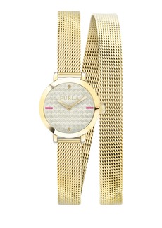 Furla Women's Vittoria Guilloche' Gold Col. Dial Stainless Steel Watch