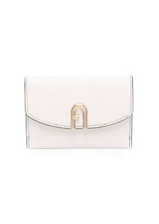 Furla grained-leather logo-plaque purse